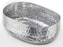 American Metalcraft Hammered Aluminum Silver Oval Bowl, 25 Ounce Capacity