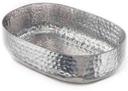 American Metalcraft Hammered Aluminum Silver Oval Bowl, 48 Ounce Capacity