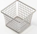 American Metalcraft Stainless Steel Square Mini Snack Basket without Handle, 4 inch Length x 4 inch Width x 3 inch Height