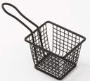 American Metalcraft Black Rectangular Mini Fry Basket with 4 inch Handle, 4-1/8 inch Length x 3-3/8 inch Width x 3 inch Height