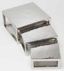 American Metalcraft Square Hammered Stainless Steel Frame 3 Piece Riser Set with Solid Top -- 1 set
