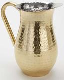 American Metalcraft Hammered Finish Single Wall Gold Long Neck Bell Pitcher, 84 Ounce