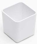 American Metalcraft White Melamine Square Jar, 10 Ounce Capacity