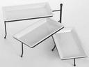 American Metalcraft Melamine Foldable 3 Tier Riser with 3 Rectangular Platter