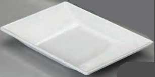 American Metalcraft Small Trapezoid Melamine White Platter, 12 1/2 x 8 1/4 x 1 1/2 inch