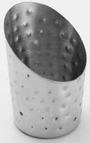 American Metalcraft Hammered Finish Angled French Fry Cup, 2 7/8 x 2 7/8 x 4 1/2 inch