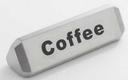 American Metalcraft Stainless Steel Coffee Decaf Hot Water Three Sided Sign, 4 3/4 x 1 1/2 x 1 3/8 inch