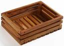 American Metalcraft Large Olive Wood Brown Bread Crate, 8 x 6 x 2 3/8 inch