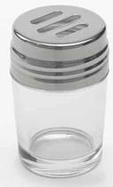 American Metalcraft Glass Contemporary Clear Shaker with Slotted Spice Top, 2 Ounce