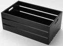 American Metalcraft Pine Third Size Black Wooden Crate, 12 1/4 x 6 1/4 x 6 inch