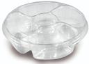 D and W Fine Pack Round 4 Compartment Platter with Center Dip Cup -- 100 per case.
