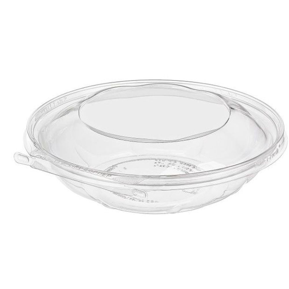 Inline Plastics Safe-T-Fresh PET Round Hinged Container, 48 Ounce Capacity -- 100 per case