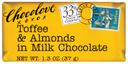 Chocolove Xoxox Toffee and Almonds in Milk Chocolate Mini Bar, 1.3 Ounce -- 144 per case
