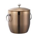 Service Ideas Elite Rose Gold Double Wall Stainless Ice Bucket with Drip Disk and Tongs, 3-Liter Capacity