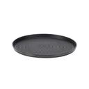 Service Ideas Black Onyx Modern Edge Small Round Serving Tray, 9 inch Width x 0.75 inch Height