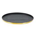 Service Ideas Vintage Gold Modern Edge Medium Round Serving Tray, 12 inch Width x 0.75 inch Height