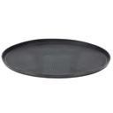 Service Ideas Black Onyx Modern Edge Large Round Serving Tray, 14 inch Width x 0.75 inch Height