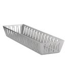 Service Ideas Mod18 Deco Brushed Stainless Narrow Rectangle Basket, 5.5 inch Width x 3.25 inch Height