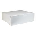 Boxit Lock Corner One Piece White Bakery Box, 12 x 12 x 4 inch -- 100 per case.