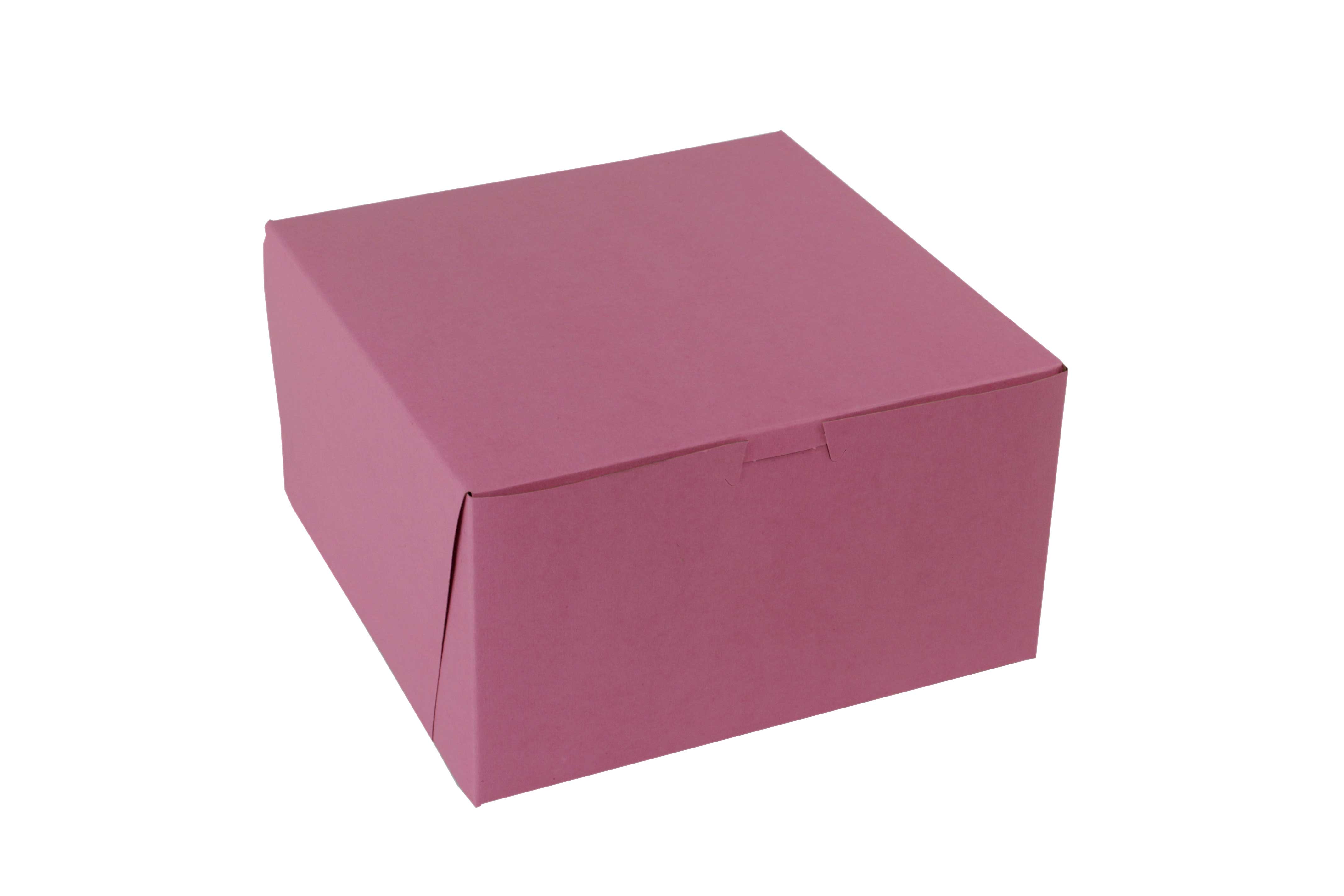 Boxit Lock Corner One Piece Strawberry Bakery Box, 9 x 9 x 5 inch -- 100 per case.