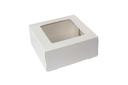 Boxit Windowed One Piece White Bakery Box, 9 x 9 x 4 inch -- 150 per case.