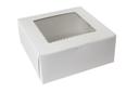 Boxit Windowed Lock Corner One Piece White Bakery Box, 12 x 12 x 5 inch -- 100 per case.