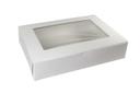 Boxit Windowed Lock Corner One Piece White Bakery Box, 19 x 14 x 4 inch -- 50 per case.