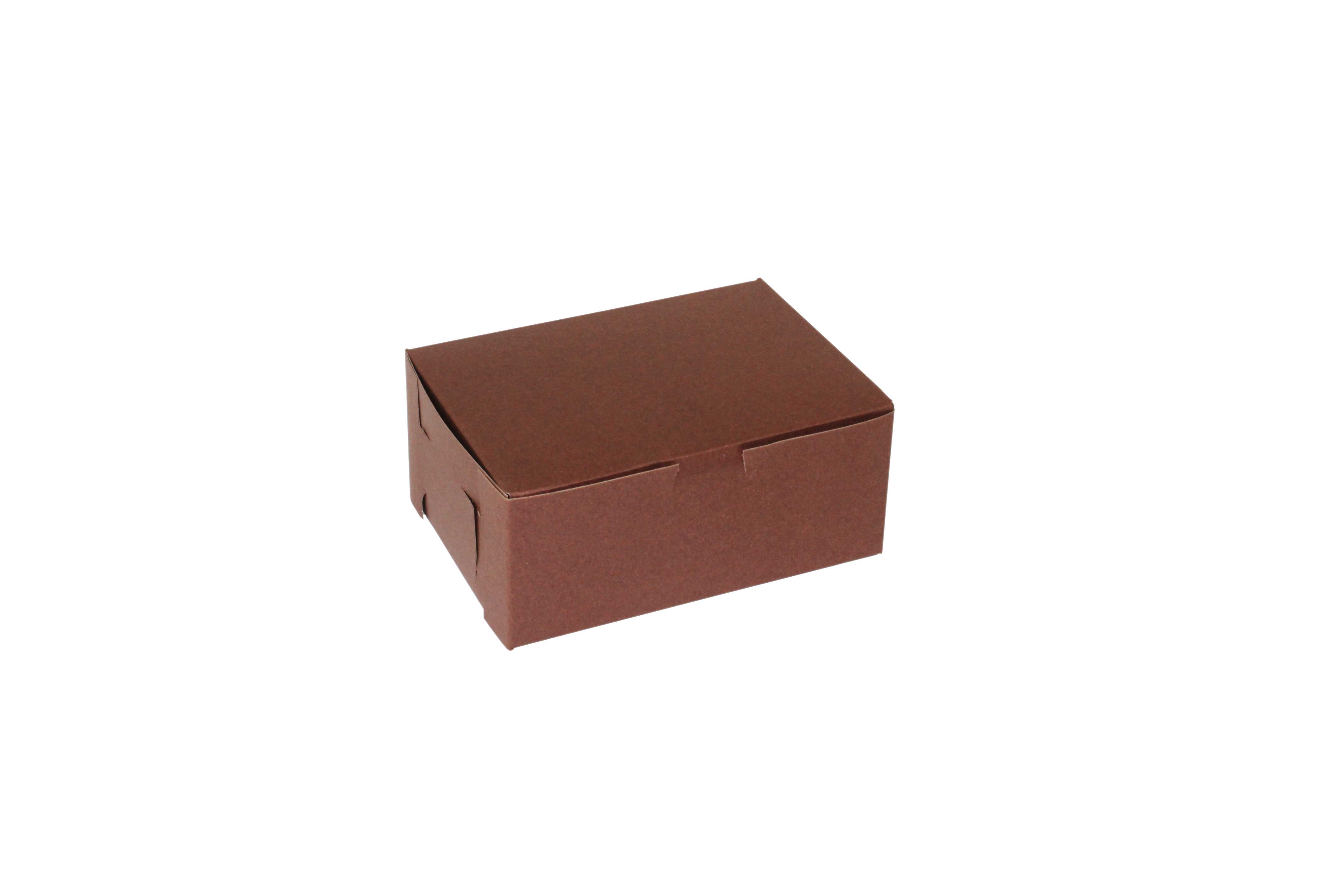 Boxit Lock Corner One Piece Chocolate Bakery Box, 7 x 5 x 3 inch -- 250 per case.