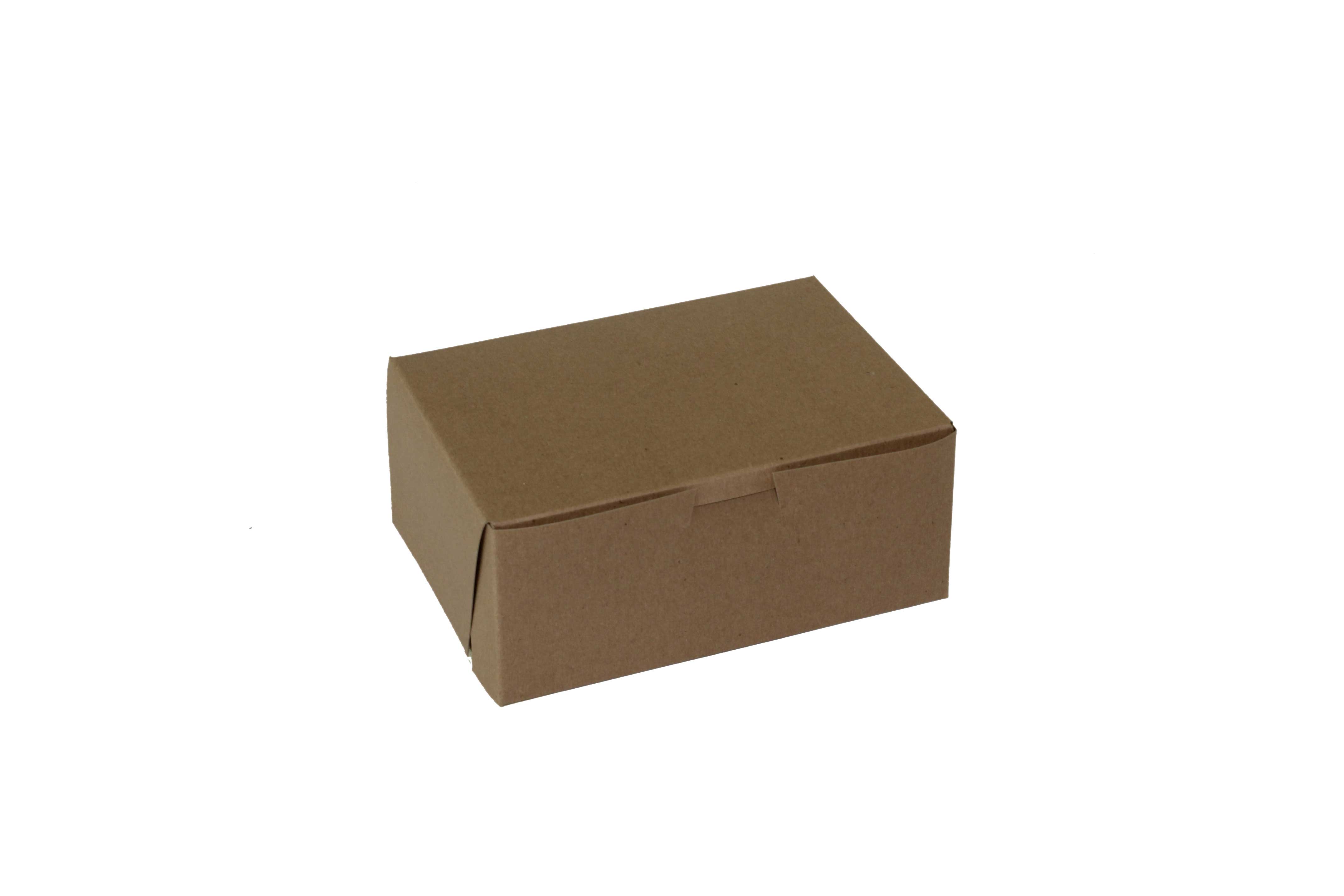 Boxit Lock Corner One Piece Kraft Bakery Box, 7 x 5 x 3 inch -- 250 per case.