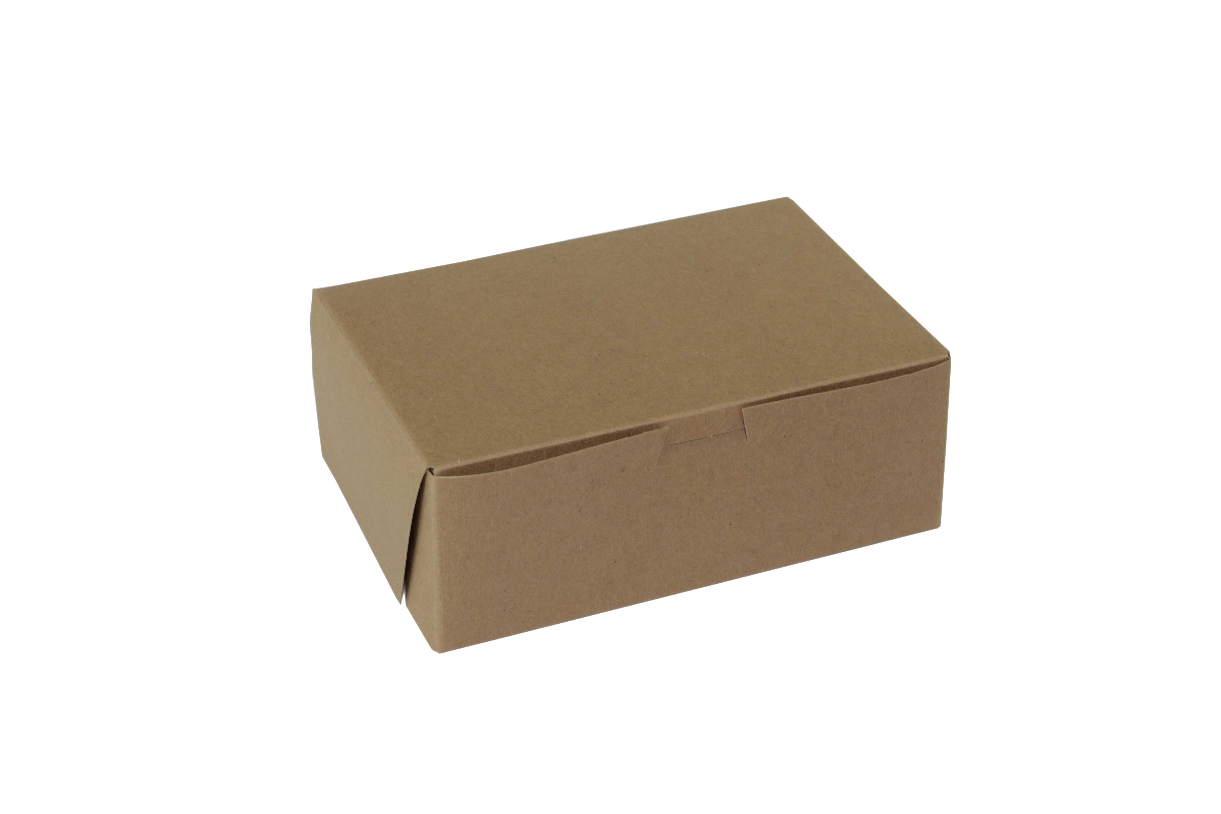 Boxit Lock Corner One Piece Kraft Bakery Box, 8 x 5.5 x 3 inch -- 250 per case.