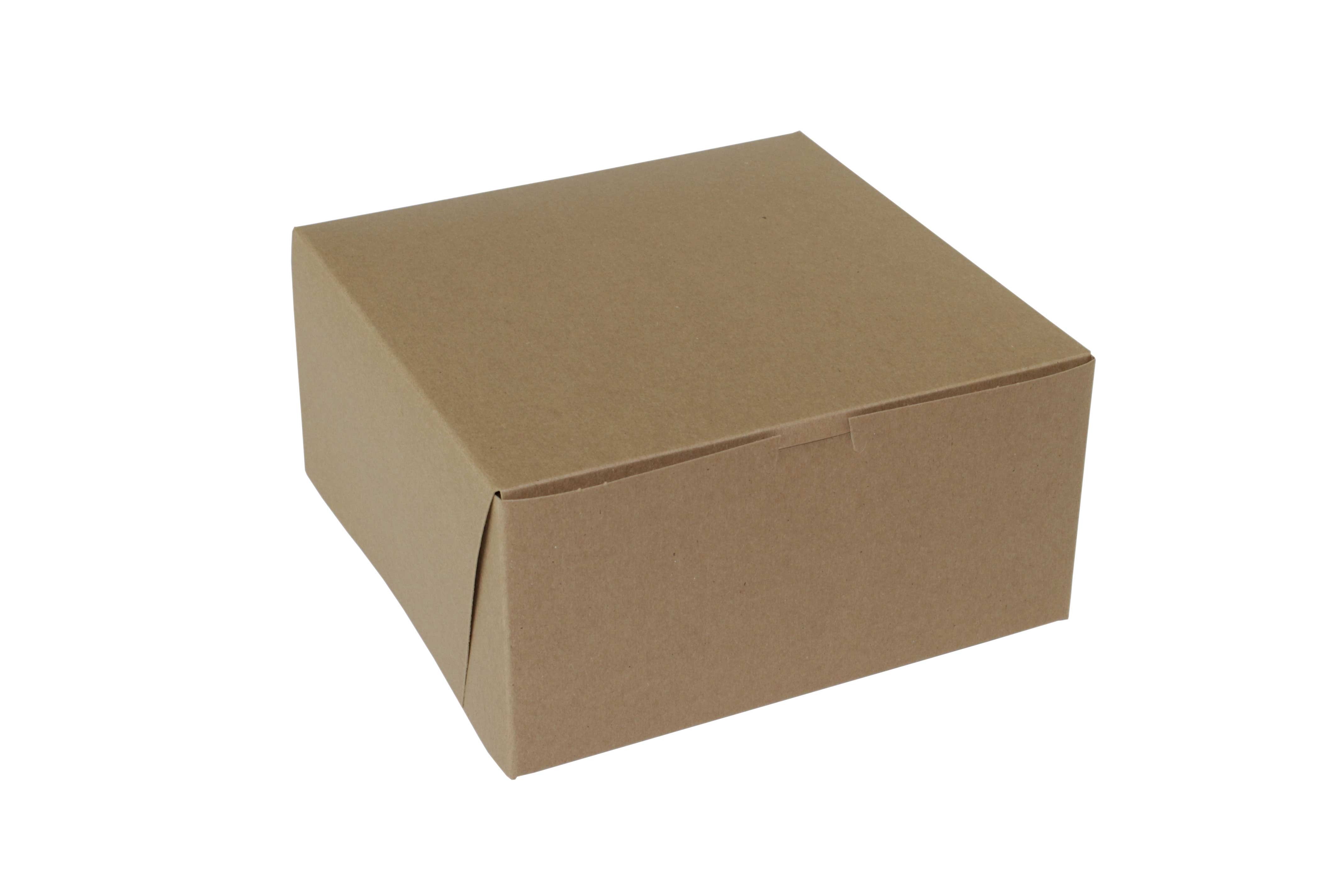 Boxit Lock Corner One Piece Kraft Bakery Box, 10 x 10 x 5 inch -- 100 per case.