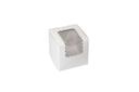 Boxit Windowed White Lock Corner One Piece Cupcake Box, 4 x 4 x 4 inch -- 100 per case.