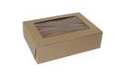 Boxit Windowed Lock Corner One Piece Kraft Bakery Box, 14 x 10 x 4 inch -- 100 per case.