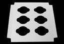 Boxit White 6 Cupcake Inserts, 9.9375 x 9.9375 x 0.875 inch -- 100 per case.