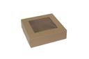 Boxit Windowed One Piece Kraft Bakery Box, 9 x 9 x 2.5 inch -- 200 per case.
