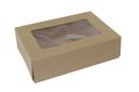 Boxit Windowed One Piece Kraft Front Load Bakery Box, 14 x 10 x 4 inch -- 100 per case.
