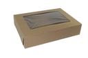Boxit Windowed Lock Corner One Piece Kraft Bakery Box, 19 x 14 x 4 inch -- 50 per case.