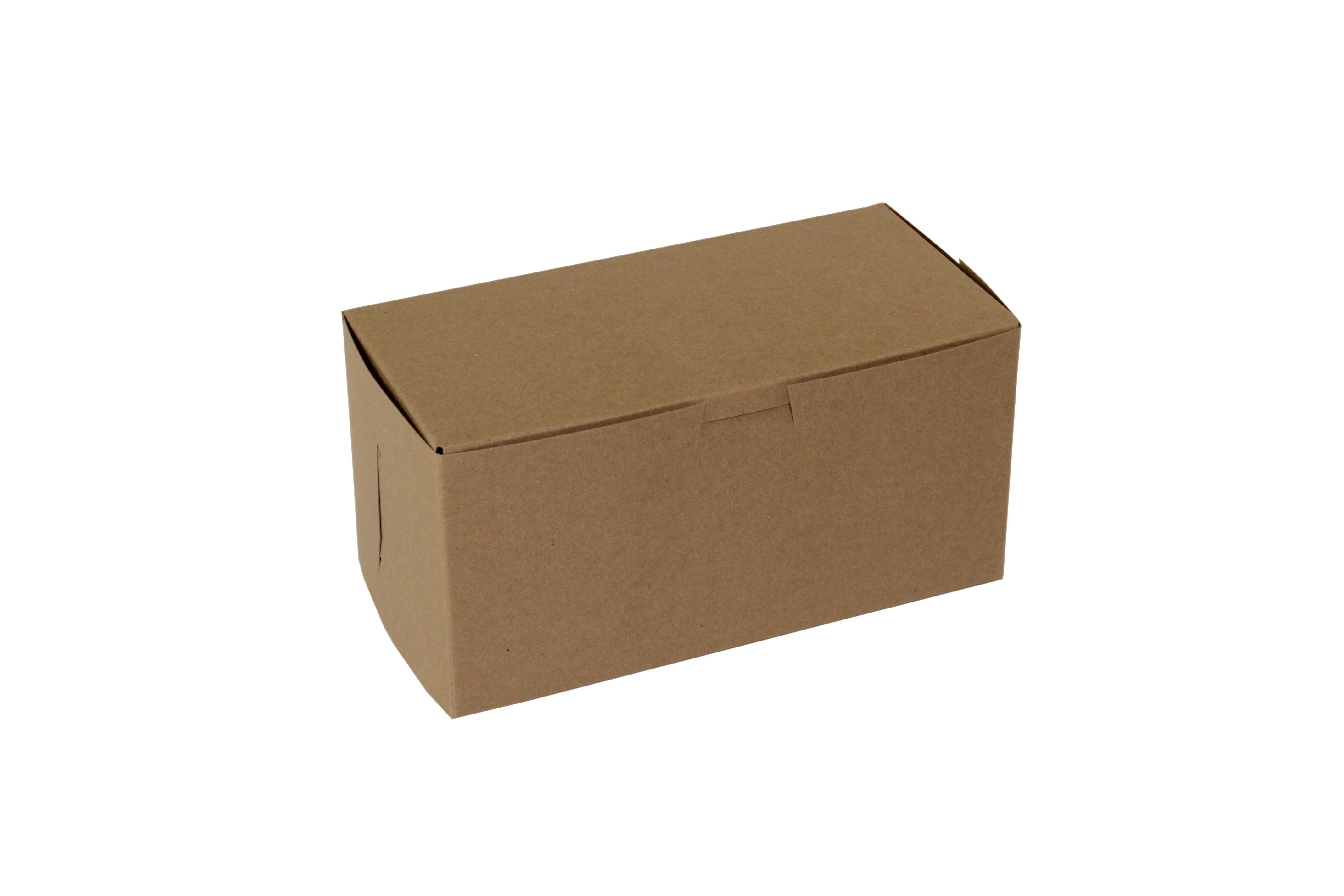 Boxit Lock Corner One Piece Kraft Bakery Box, 8 x 4 x 4 inch -- 200 per case.