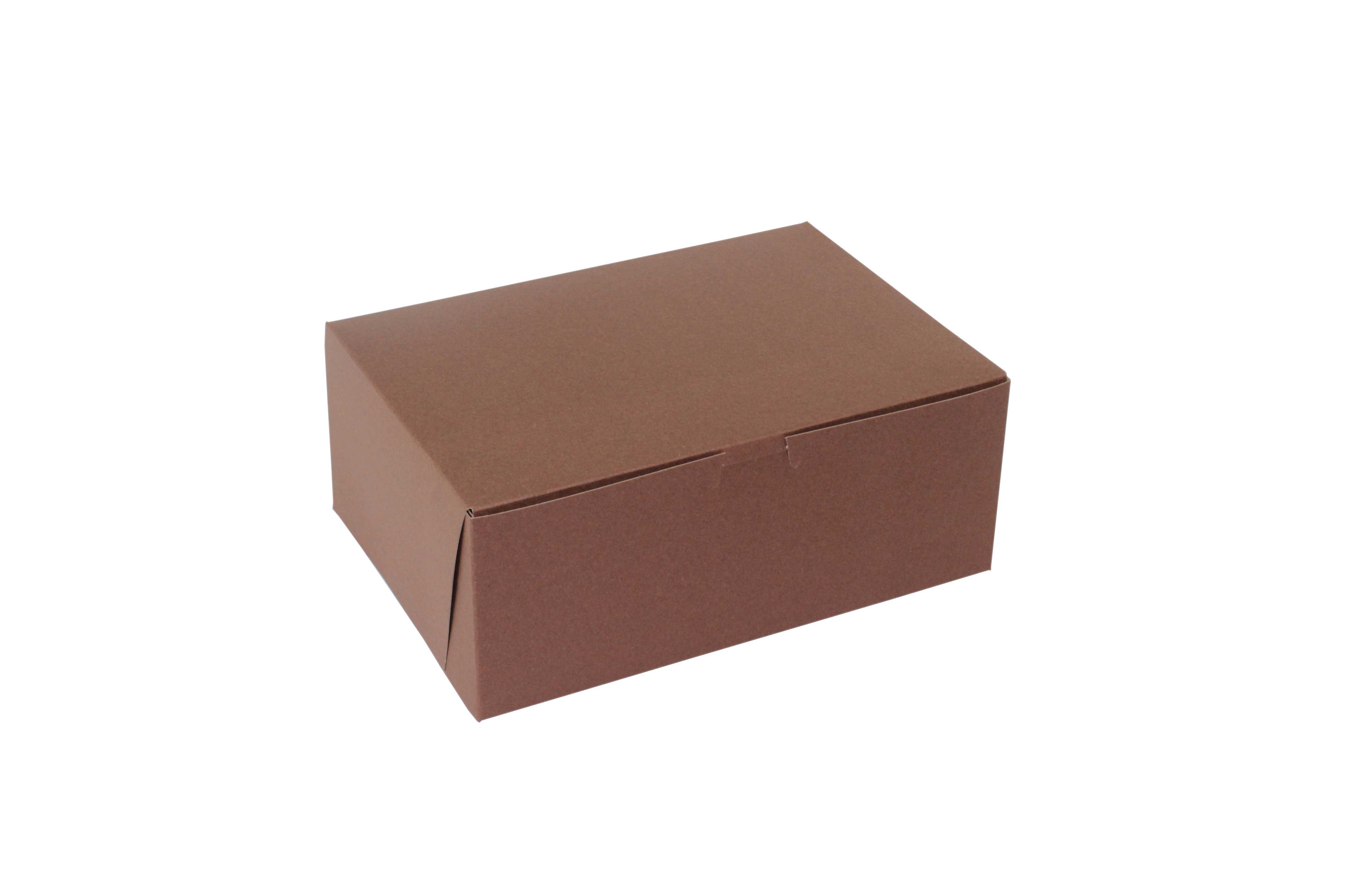 Boxit Lock Corner One Piece Chocolate Bakery Box 10 x 7 x 4 inch -- 100 per case.