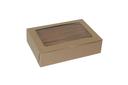 Boxit Windowed Kraft Lock Corner One Piece Cupcake Box, 10 x 7 x 2.5 inch -- 100 per case.