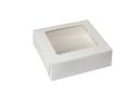 Boxit Windowed White Lock Corner One Piece Cupcake Box, 10 x 10 x 2.5 inch -- 100 per case.