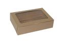 Boxit Windowed Kraft Lock Corner One Piece Cupcake Box for Jumbo 6 Cup, 14 x 10 x 2.5 inch -- 100 per case.