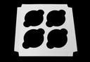 Boxit White Jumbo 4 Cupcake Inserts, 7.9375 x 7.9375 x .625 inch -- 100 per case.