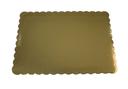 Boxit Double Wall Full Sheet White Gold Scalloped Cake Pad -- 50 per case.