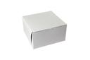 Boxit Lock Corner One Piece White Bakery Box, 10 x 10 x 5.5 inch -- 100 per case.