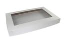 Boxit Windowed One Piece White Bakery Box, 27.5 x 19 x 3 inch -- 50 per case.
