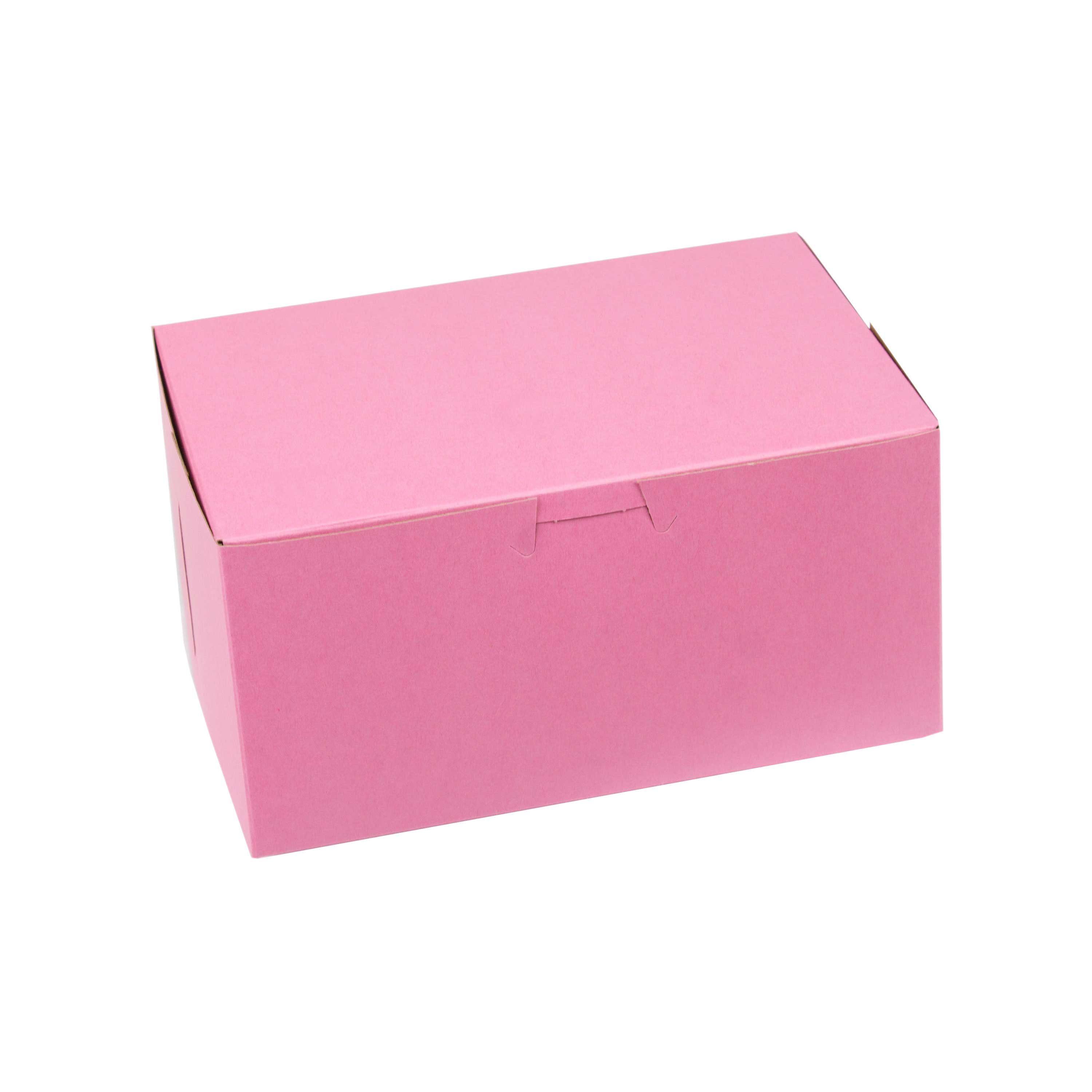 Boxit Lock Corner One Piece Strawberry Bakery Box, 8 x 5.5 x 4 inch -- 250 per case.