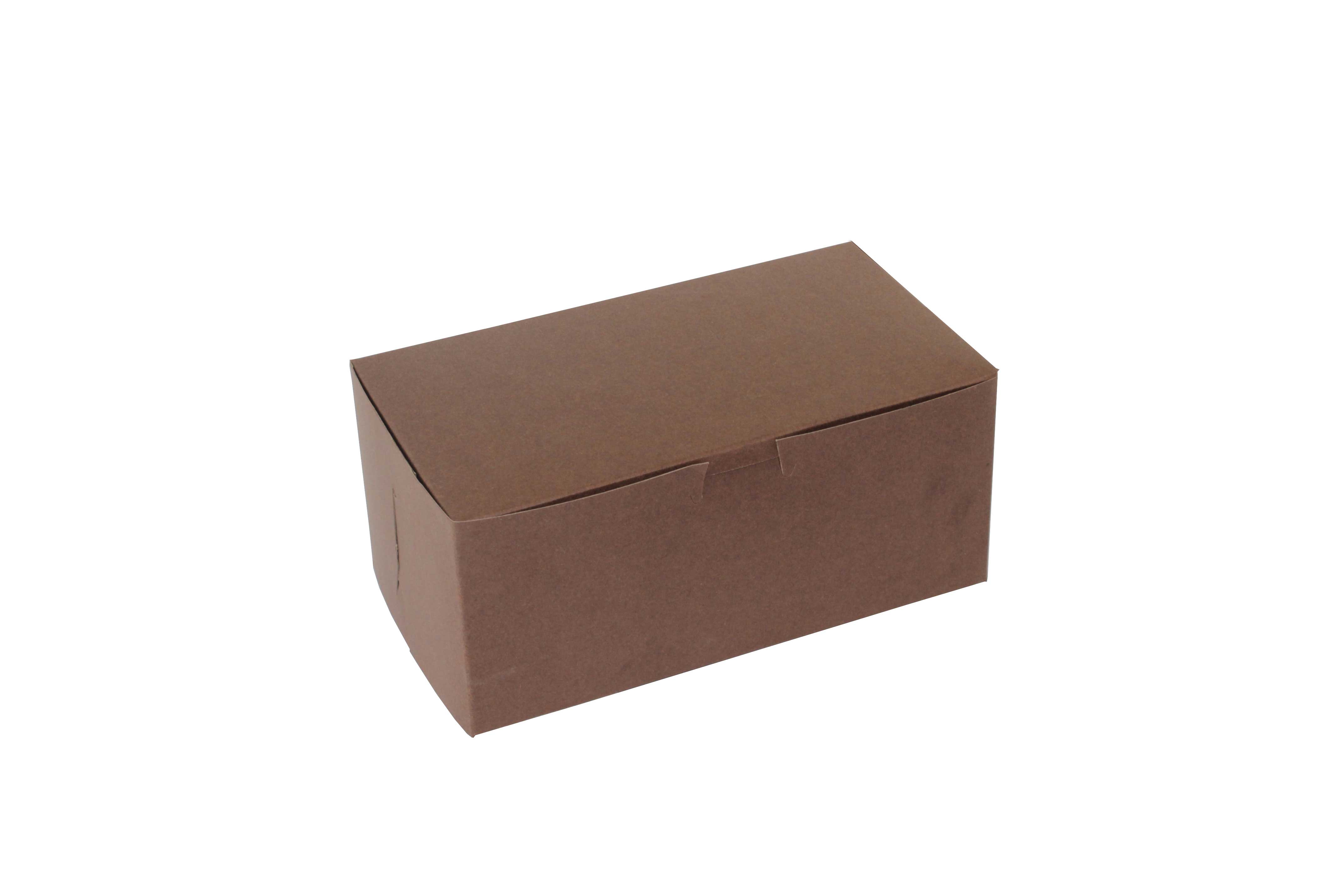 Boxit Lock Corner One Piece Chocolate Bakery Box, 9 x 5 x 4 inch -- 250 per case.