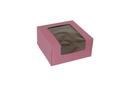 Boxit Windowed Strawberry Lock Corner One Piece Cupcake Box, 8 x 8 x 4 inch -- 200 per case.