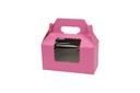 Boxit Windowed Strawberry Lock Corner One Piece Gable Auto Bottom Cupcake Box, 8 x 4 x 4 inch -- 100 per case.